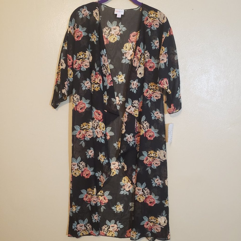Lularoe Shirley Kimono Floral Print Sheer